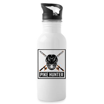Pike Jaeger Coat of Arms Logo - Water bottle with straw - white - Right