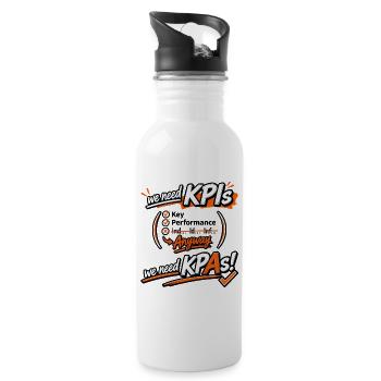 KPI Grafik Motivation - Trinkflasche mit integriertem Trinkhalm - Weiß - Rechts