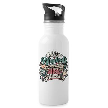 Pflegekraft Multitasking - Trinkflasche mit integriertem Trinkhalm - Weiß - Rechts