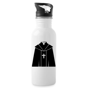 Priester Pfarrer Theologie Geschenk Christentum  - Trinkflasche mit integriertem Trinkhalm - Weiß - Rechts