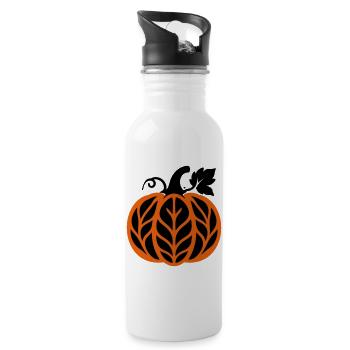 Kuerbis Herbstlaub Icon - Trinkflasche mit integriertem Trinkhalm - Weiß - Rechts
