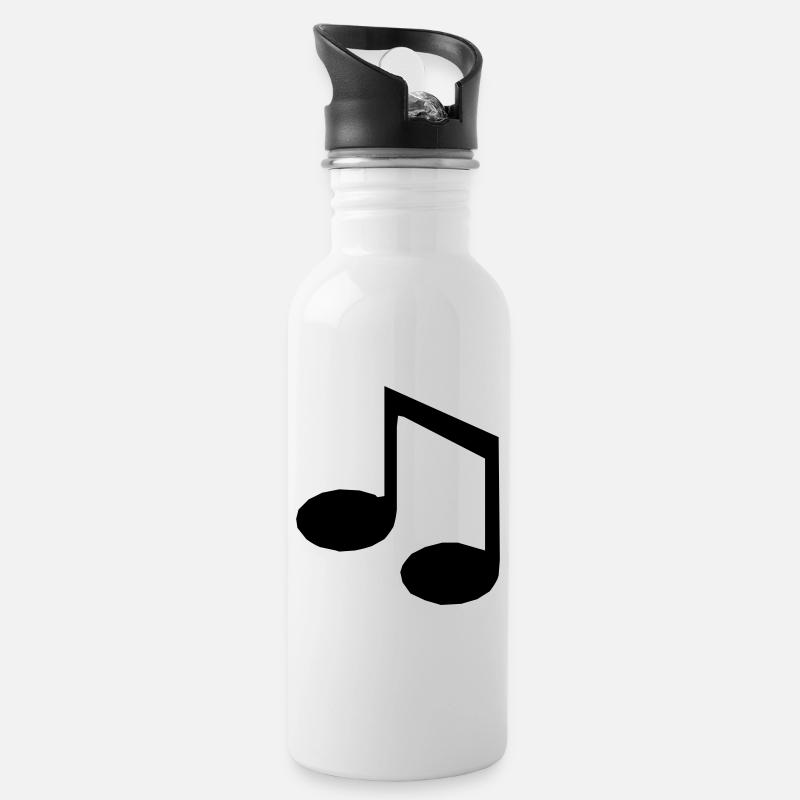 Note de musique - Gourde avec paille intégrée - blanc