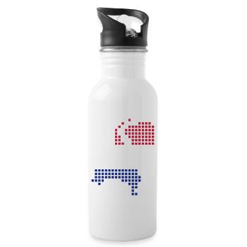 Holland - Niederlande - Trinkflasche mit integriertem Trinkhalm - Weiß - Rechts