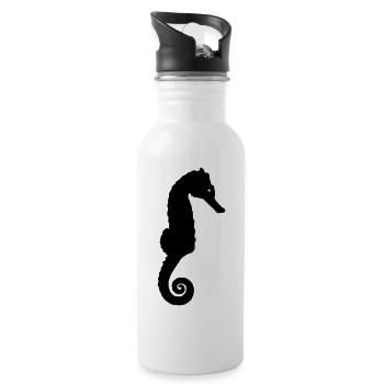 sea horse - Water bottle with straw - white - Right