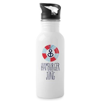 Hamburger Jung - Trinkflasche mit integriertem Trinkhalm - Weiß - Rechts