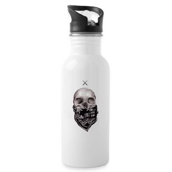 vida loca skull - Gourde avec paille intégrée - blanc - Droite