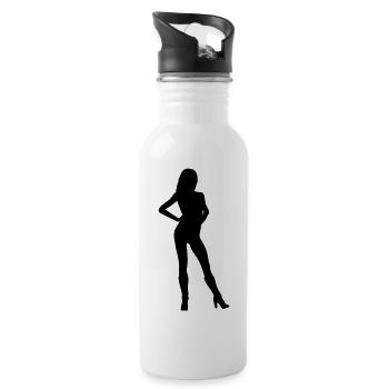 Frau Körper Silhouette Vektor-Design - Trinkflasche mit integriertem Trinkhalm - Weiß - Rechts