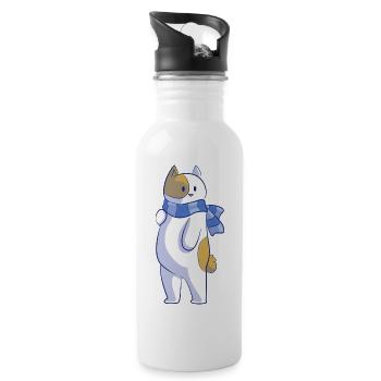 Bob the Coquettish Cat - Water bottle with straw - white - Right