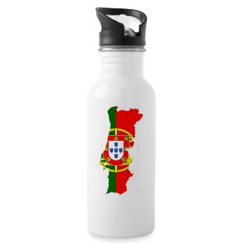 Flag map of Portugal - Water bottle with straw - white - Right