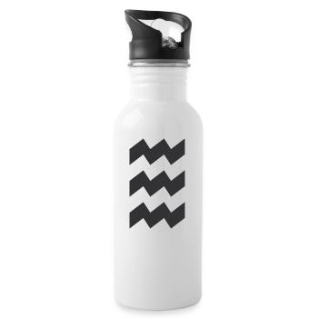 Eindhoven Vibes-Logo - Trinkflasche mit integriertem Trinkhalm - Weiß - Rechts