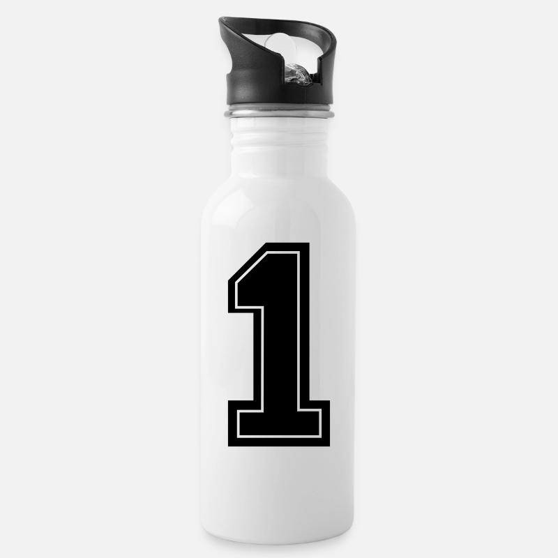 1 - Trinkflasche mit integriertem Trinkhalm - Weiß