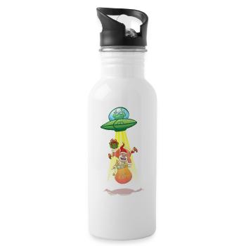 Santa Claus Abducted by an Alien - Water bottle with straw - white - Right