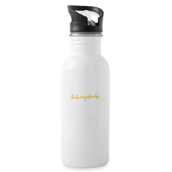 Schweigefuchs T-Shirt I Lehrer Pädagogik - Trinkflasche mit integriertem Trinkhalm - Weiß - Rechts