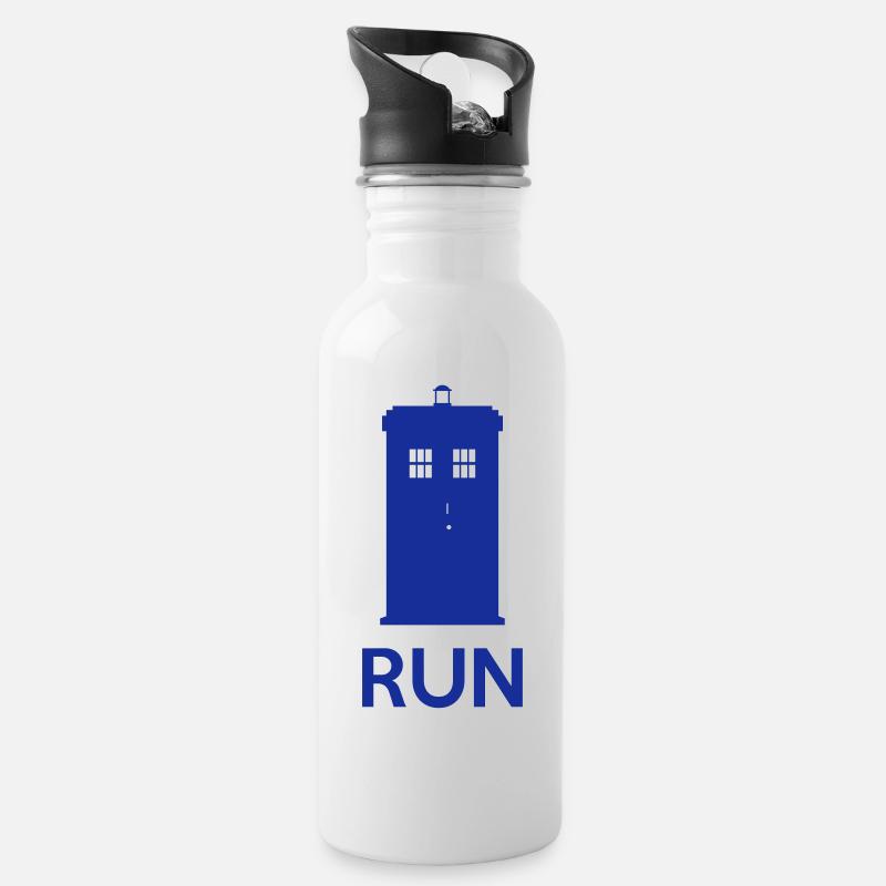 Run - Trinkflasche mit integriertem Trinkhalm - Weiß