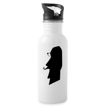 moai_hipster_02 - Gourde avec paille intégrée - blanc - Droite