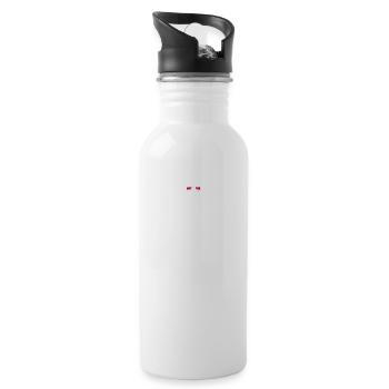 a heartbeat t-shirt ECG wine drinker - Water bottle with straw - white - Right