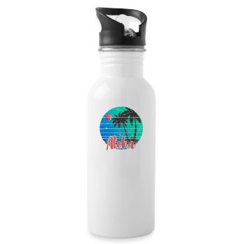 Aloha - Water bottle with straw - white - Right