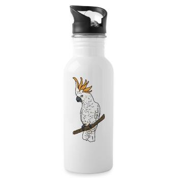 Cockatoo Bird Parrot - Orange-hooded cockatoo - Water bottle with straw - white - Right