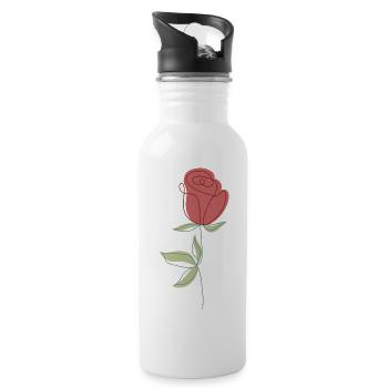 Fleur - Gourde avec paille intégrée - blanc - Droite