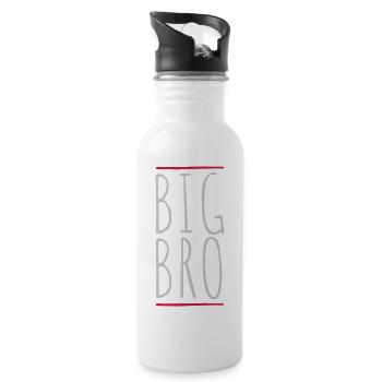 Balken Logo Big Bro - Trinkflasche mit integriertem Trinkhalm - Weiß - Rechts