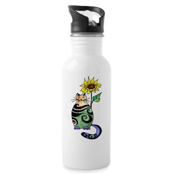 Cat - Water bottle with straw - white - Right