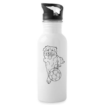 Dog Football - Water bottle with straw - white - Right