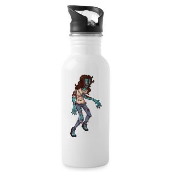 Walking Zombie - Water bottle with straw - white - Right