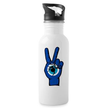 Symbole de la victoire de la paix de Nazar - Gourde avec paille intégrée - blanc - Droite