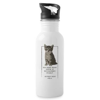 Ich muss nicht immer im Mittelpunkt stehen > CAT - Trinkflasche mit integriertem Trinkhalm - Weiß - Rechts