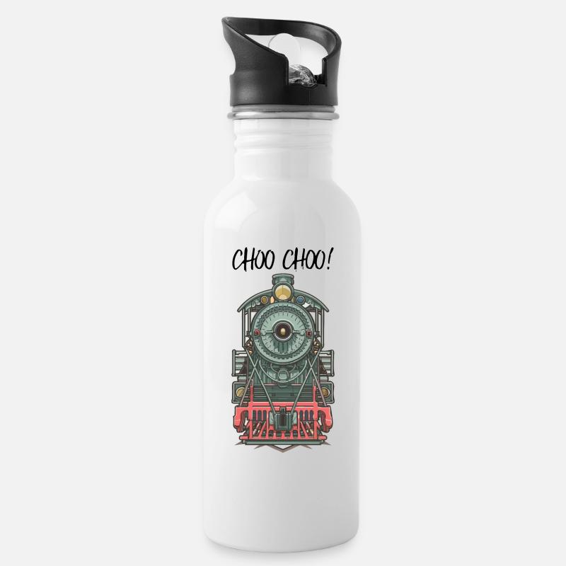 ZÜGE - Trinkflasche mit integriertem Trinkhalm - Weiß