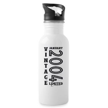 20th Birthday January Vintage 2004 Original - Water bottle with straw - white - Right