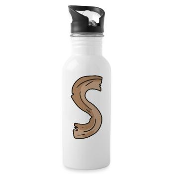 Letter S Wood Wooden Letter Name - Water bottle with straw - white - Right