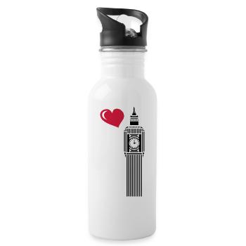 big ben love - Trinkflasche mit integriertem Trinkhalm - Weiß - Rechts