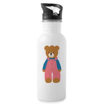 Teddy - Trinkflasche mit integriertem Trinkhalm - Weiß - Rechts