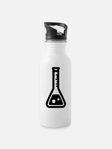 Erlenmeyer - Gourde avec paille intégrée - blanc
