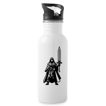 Krieger - Trinkflasche mit integriertem Trinkhalm - Weiß - Rechts