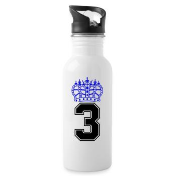 3 krone - Trinkflasche mit integriertem Trinkhalm - Weiß - Rechts
