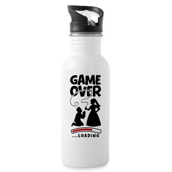 Game Over Hochzeit Ehepaar - Trinkflasche mit integriertem Trinkhalm - Weiß - Rechts