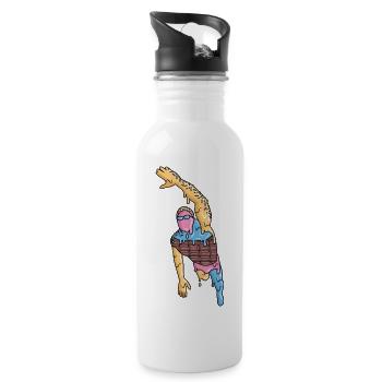 Schwimmen Eiscreme Schwimmsport Herren Schwimmer - Trinkflasche mit integriertem Trinkhalm - Weiß - Rechts