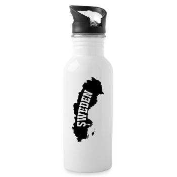 Suède- - Gourde avec paille intégrée - blanc - Droite