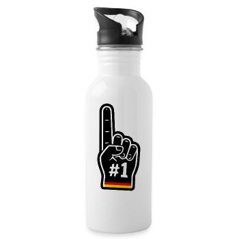 Nummer Eins Deutschland Fan - Trinkflasche mit integriertem Trinkhalm - Weiß - Rechts