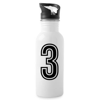 3 Number Symbol - Water bottle with straw - white - Right