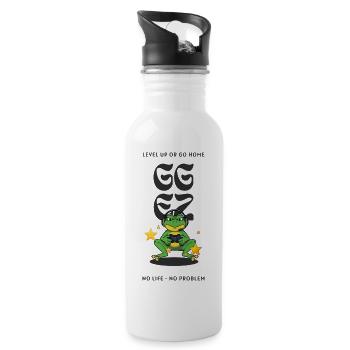 Frog Player Level Up - Water bottle with straw - white - Right
