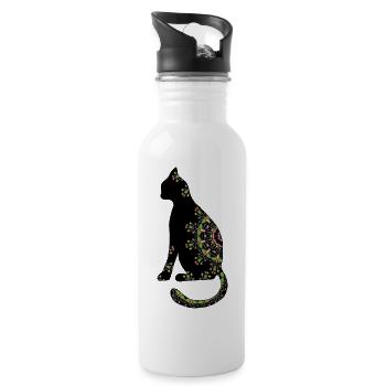 chat - Gourde avec paille intégrée - blanc - Droite