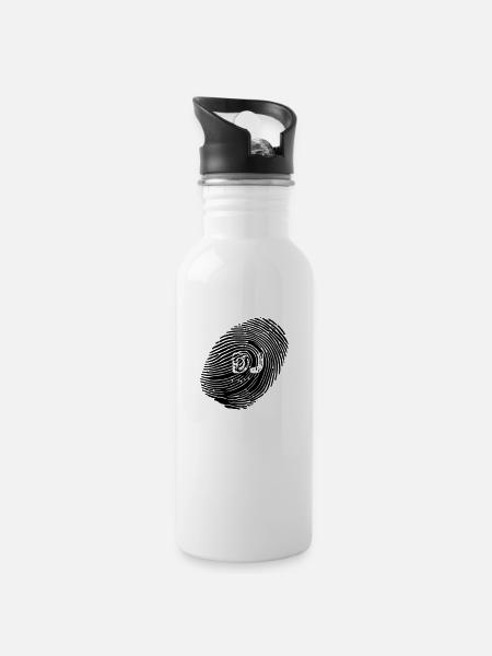 Fingerprint dj - Water bottle with straw - white
