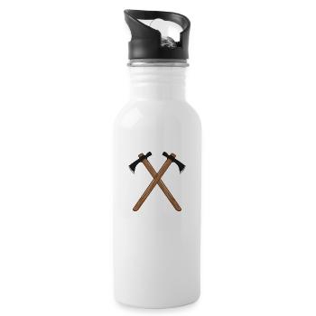 Axt - Trinkflasche mit integriertem Trinkhalm - Weiß - Rechts