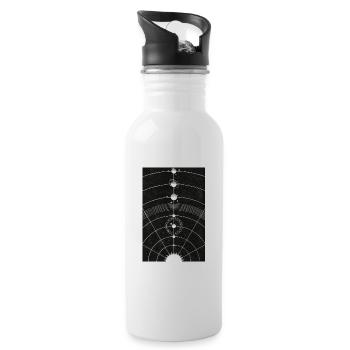 Sonnensystem Zeichnung Vintage - Trinkflasche mit integriertem Trinkhalm - Weiß - Rechts