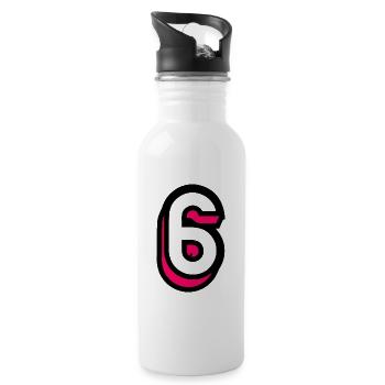 6. HERZLICHEN GLÜCKWUNSCH ZUM GEBURTSTAG. ALLES GUTE ZUM GEBURTSTAG!. ZIFFER - Trinkflasche mit integriertem Trinkhalm - Weiß - Rechts