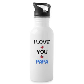 DAD. FATHER's DAY. HAPPY BIRTHDAY DAD. HAPPY BIRTHDAY - Water bottle with straw - white - Right