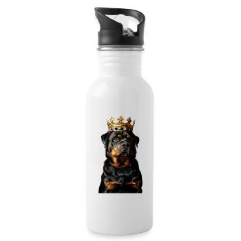 Rottweiler - Gourde avec paille intégrée - blanc - Droite